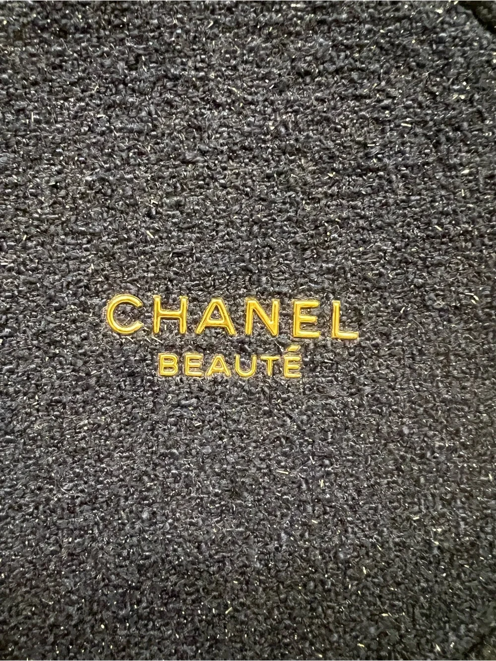 CHANEL Beauté Navy Tweet Makeup Case Bag Pouch